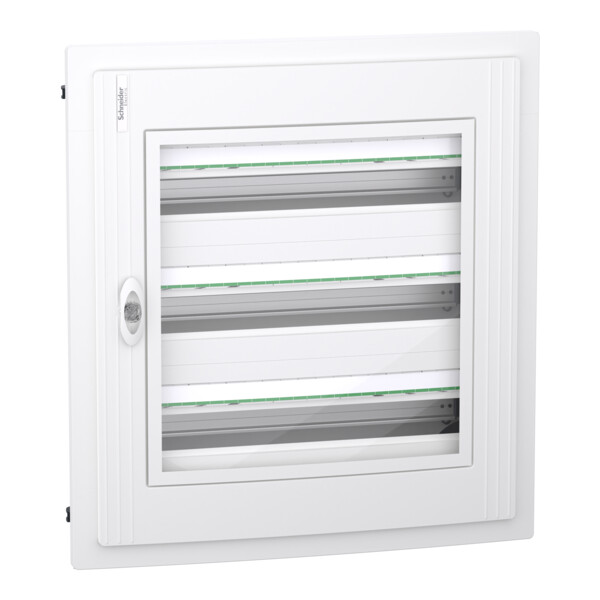 Prismaset xs - coffret plastique encastré 3 rang. 24 modules - avec porte transp - Schneider Electric - LVSXH324