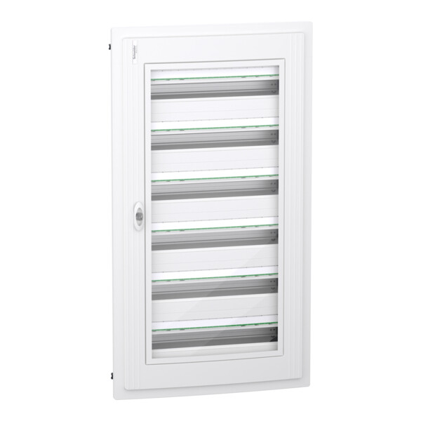 Prismaset xs - coffret plastique encastré 6 rang. 24 modules - avec porte transp - Schneider Electric - LVSXH624