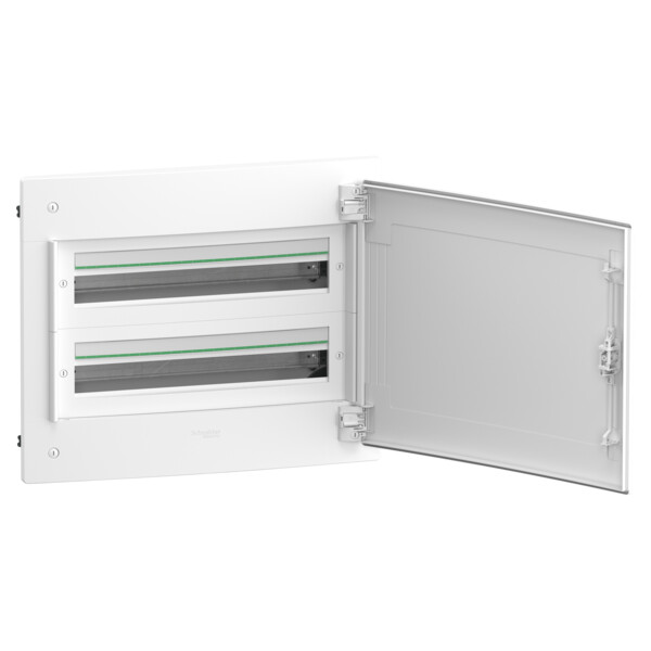 Prismaset xs - coffret plastique encastré 2 rang. 24 modules - avec porte pleine - Schneider Electric - LVSXG224
