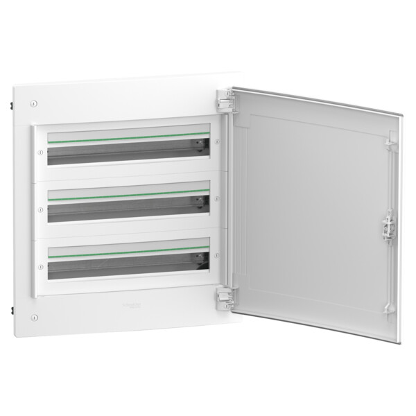 Prismaset xs - coffret plastique encastré 3 rang. 24 modules - avec porte pleine - Schneider Electric - LVSXG324