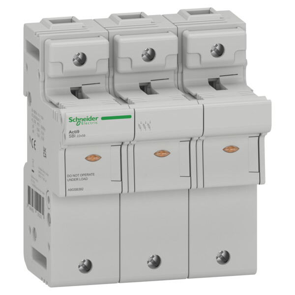 Acti9 sbi - porte-fusible - 3p - 125a - pour fusible 22x58mm - Schneider Electric - A9GSB392