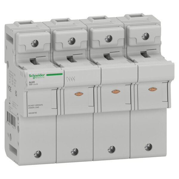 Acti9 sbi - porte-fusible - 3p+n - 125a - pour fusible 22x58mm - Schneider Electric - A9GSB792