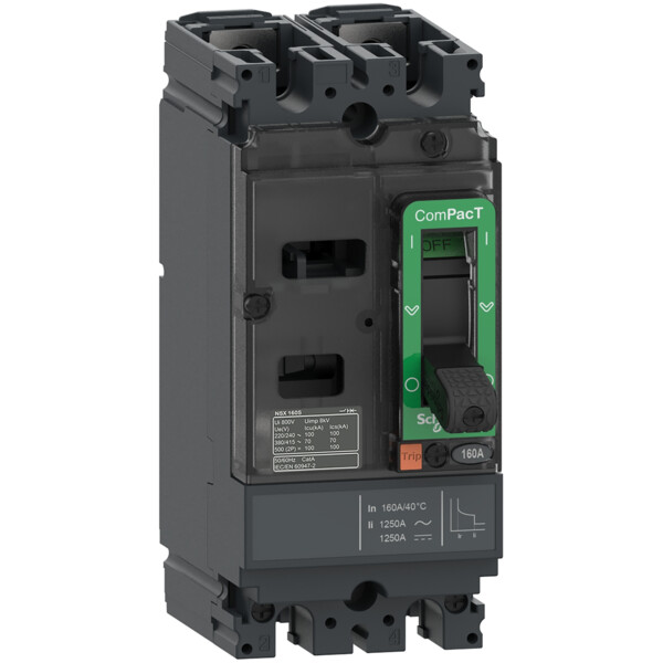 Compact nsx100f - disjoncteur - tm-d 25a - 2p2d - 36ka - montage fixe - Schneider Electric - C10F2TM025