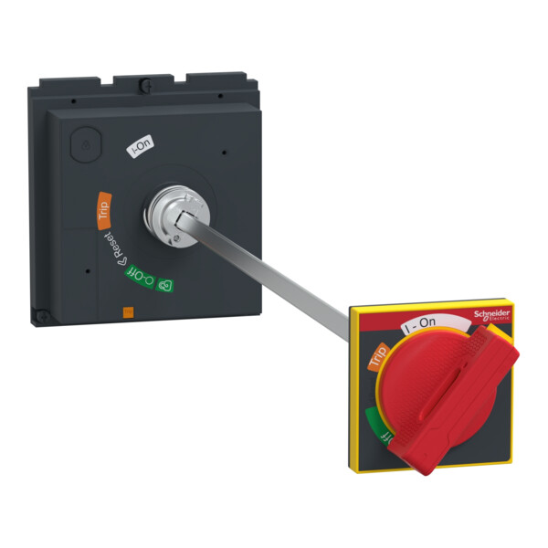 Compact nsx - cde rotative prolongée poignée rouge et plastron jaune pr nsx630 - Schneider Electric - LV432600T