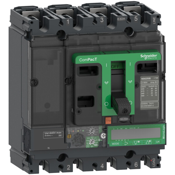 Compact nsx100f - disjoncteur vigi - micrologic 7.2e 40a - 4p4d - 36ka - fixe - Schneider Electric - C10F47E040