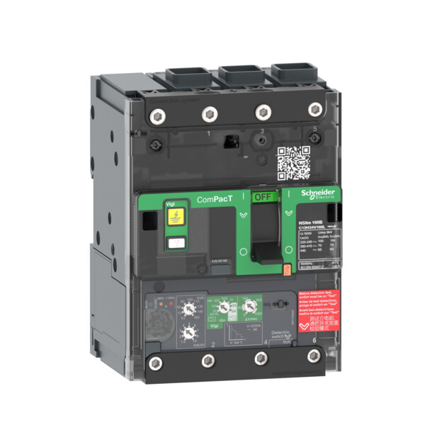 Compact nsxme - disjoncteur vigi - micrologic 4.1 160a - 3p3d - 16ka - everlink - Schneider Electric - C12E34V160L