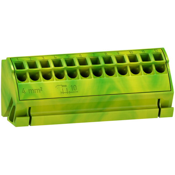 Linergy tb - bloc de terre à connection rapide - 12 x 4 mm² - lot de 4 - Schneider Electric - LVS04214