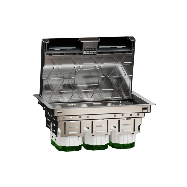 Unica system+ - boîtier de sol l 3x4mod ou 6 postes - métal - ik09 ip20  - Schneider Electric - INS52123