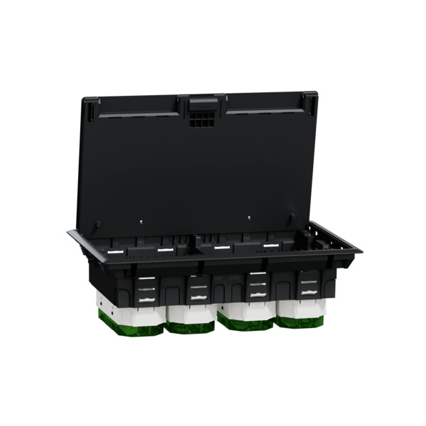 Unica system+ - boîtier de sol xl 4x6mod ou 12 postes - plastique - ik08 ip20  - Schneider Electric - INS52126