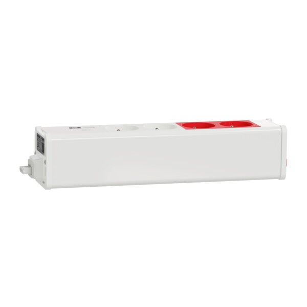 Unica system+ - nourrice précâblée m - 2x 2p+t + 2x 2p+t rouge +usb a+c - blc - Schneider Electric - INS44248