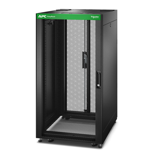 Baie EasyRack 600mm/24U/800mm, avec toit, panneau latéral, roulettes, noir - Schneider Electric - ER6482