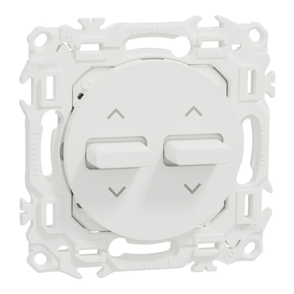 Odace - double inter ou pouss. volet roulant 3 positions à levier - blanc craie - Schneider Electric - S920218