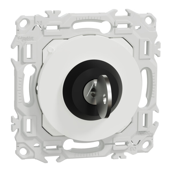 Odace - interrupteur à clé 3 positions - barillet et clé inclus - blanc craie - Schneider Electric - S920286