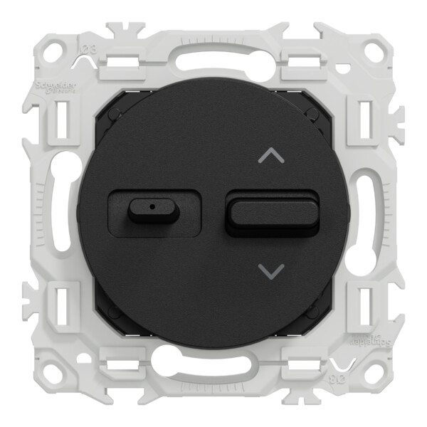 Odace - combiné double VV ou poussoir et VR à levier - 6/10AX - noir onyx - Schneider Electric - S940212
