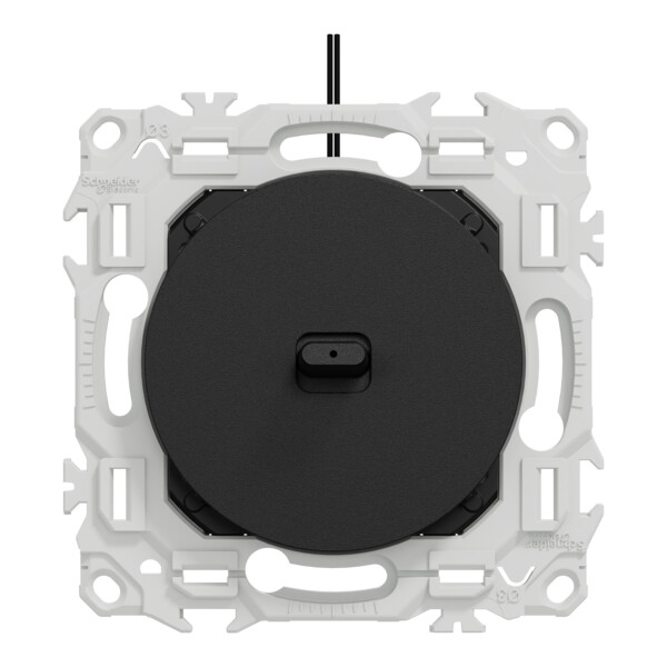 Odace - VV ou poussoir à levier lumineux LED verte 0,15mA - 10AX - noir onyx - Schneider Electric - S940264