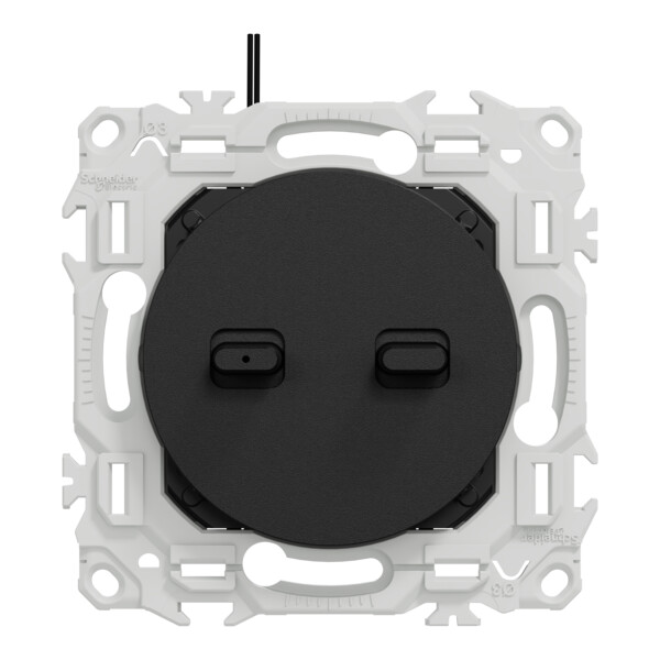 Odace - double VV ou poussoir à levier lumineux LED 0,15mA - 10AX - noir onyx - Schneider Electric - S940274
