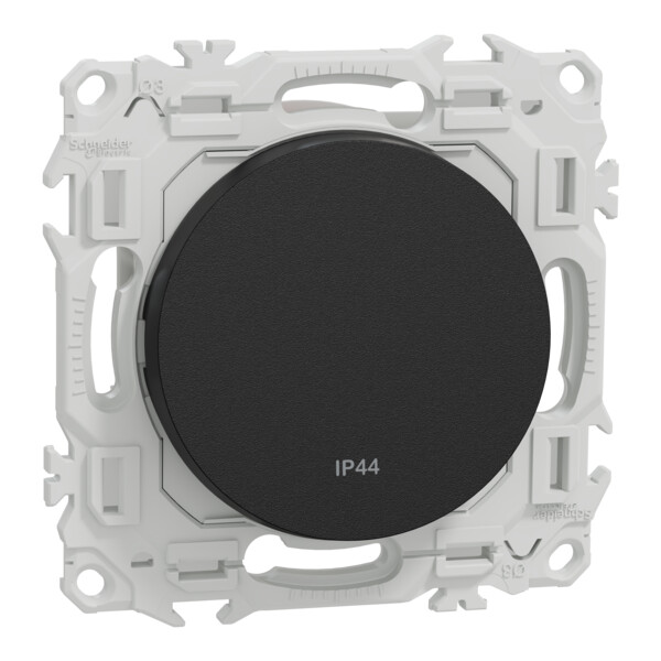 Odace - va-et-vient ou poussoir complet - IP44 - 10AX - noir onyx - Schneider Electric - S940282