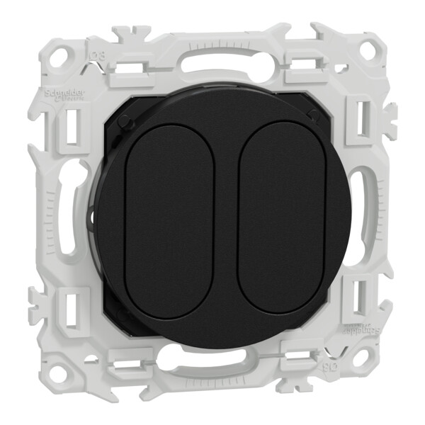 Odace - support modulaire - obturateur - 2 emplacements module VDI - noir onyx - Schneider Electric - S949400