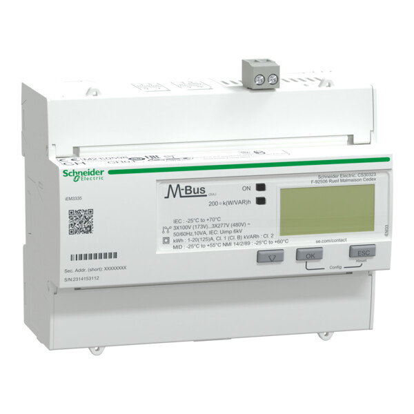 Acti9, iem compteur d'énergie iem3335 125a, mbus, multi-tarifs, alarme kw, mid - Schneider Electric - A9MEM3335