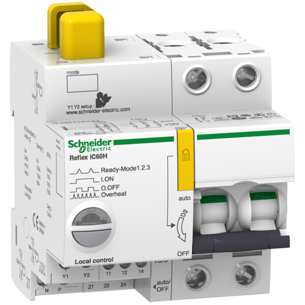 Acti9, Reflex iC60H disjonct. à commande intégrée interface Ti24 10A 2P courbe D - Schneider Electric - A9C66210
