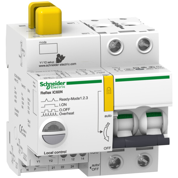 Acti9, Reflex iC60N disjonct. à commande intégrée interface Ti24 40A 2P courbe B - Schneider Electric - A9C61240
