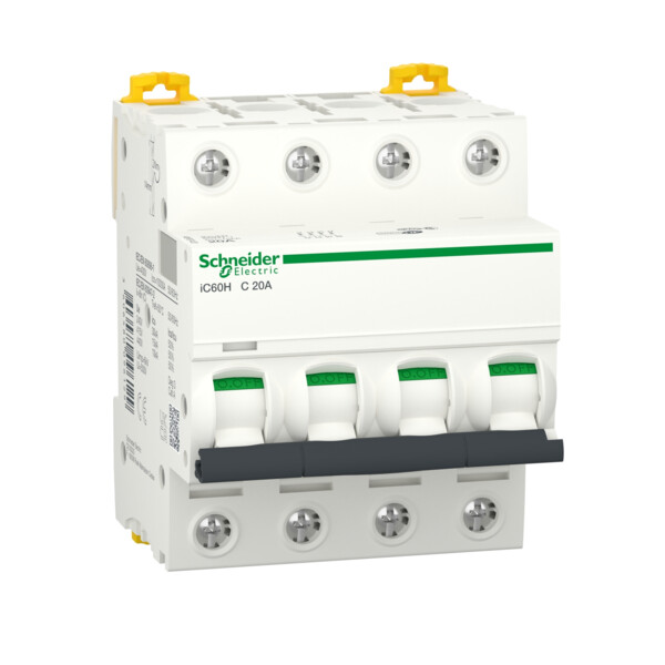 Acti9, iC60H disjoncteur 4P 20A courbe C - Schneider Electric - A9F87420