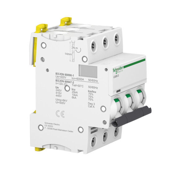 Acti9, iC60N disjoncteur 3P 6A courbe D - Schneider Electric - A9F75306