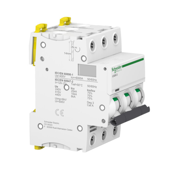 Acti9, iC60N disjoncteur 3P 6A courbe D - Schneider Electric - A9F75306
