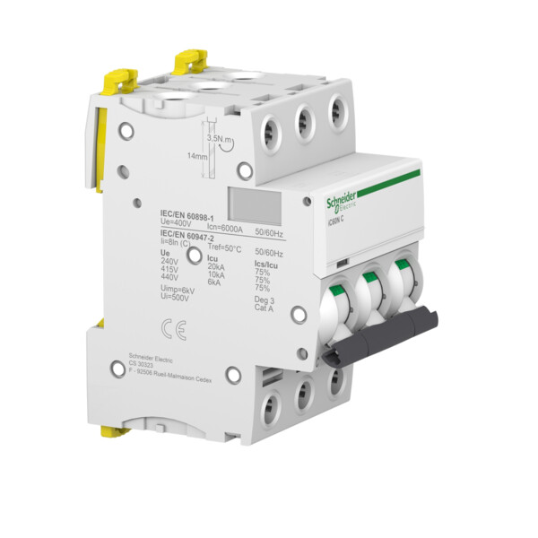 Acti9, iC60N disjoncteur 3P 50A courbe C - Schneider Electric - A9F77350