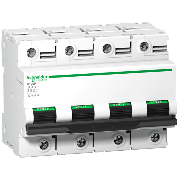 Disjoncteur C120H 4P 63 A, courbe D, 15 kA - Schneider Electric - A9N18522