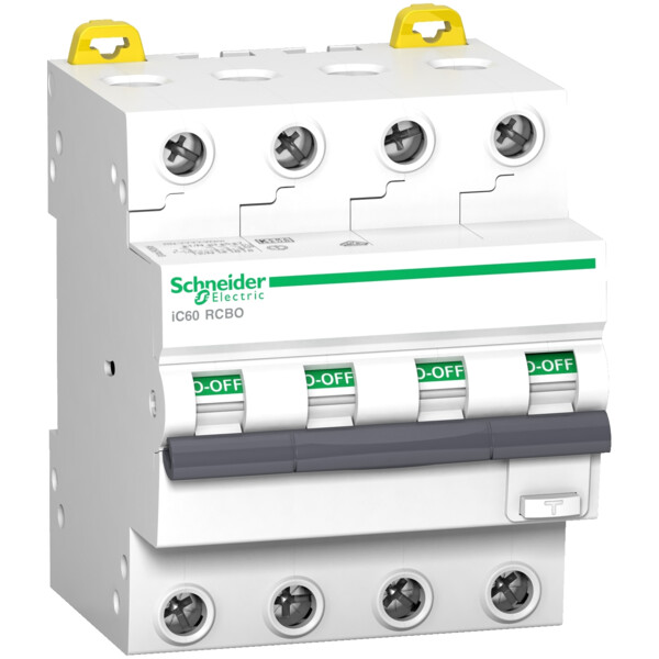 Act9 ic60 rcbo - disjoncteur differentiel - 4p - 16a - 30ma - c - 6ka - type asi - Schneider Electric - A9D77416