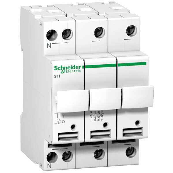 Acti9 STI Sectionneur Fusible A Tiroir 3P-N 20A - Fusible 8.5 x 31.5 mm - Schneider Electric - A9N15657