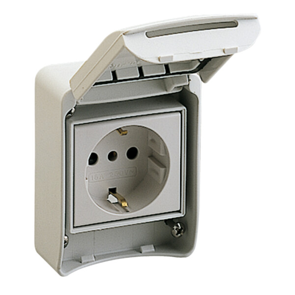 SOCLE PRISE LOGT 10 16A IP65 STD SCHUKO 2PT 220V   IP65 - Schneider Electric - 81141