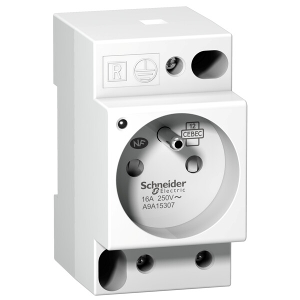 Prise de courant modulaire 16A 2P+T avec voyant standard français 250V - Schneider Electric - A9A15307