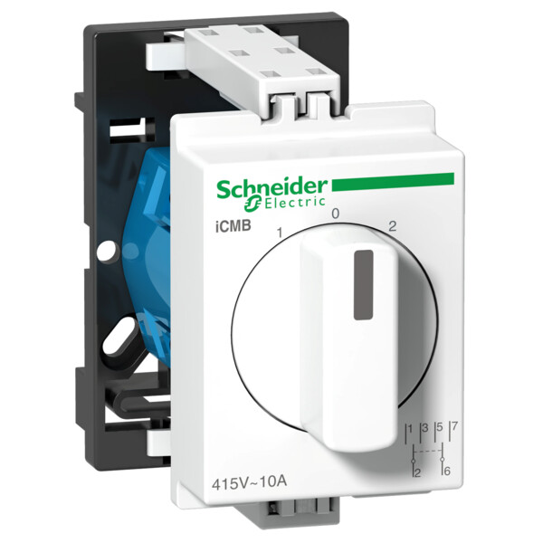 Acti9, iCMB commutateur rotatif bipolaire avec rappel à zéro 10A 2P 415VCA - Schneider Electric - A9E15120