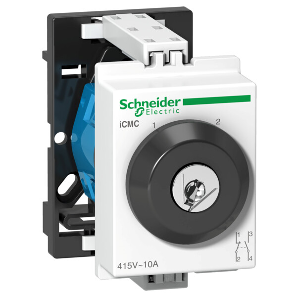 Acti9, iCMC commutateur rotatif 2 directions à clé 10A 2P 415VCA verrouillage 1p - Schneider Electric - A9E15123