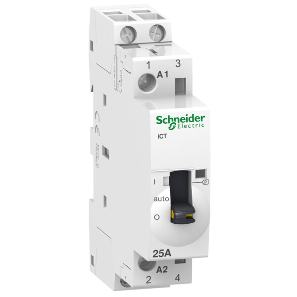 Acti9, iCT contacteur à commande manuelle  25A 2NO  24VCA 50Hz - Schneider Electric - A9C21132