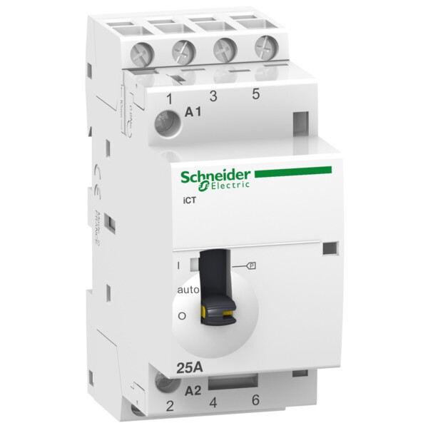 Acti9, iCT contacteur à commande manuelle  25A 4NO  24VCA 50Hz - Schneider Electric - A9C21134