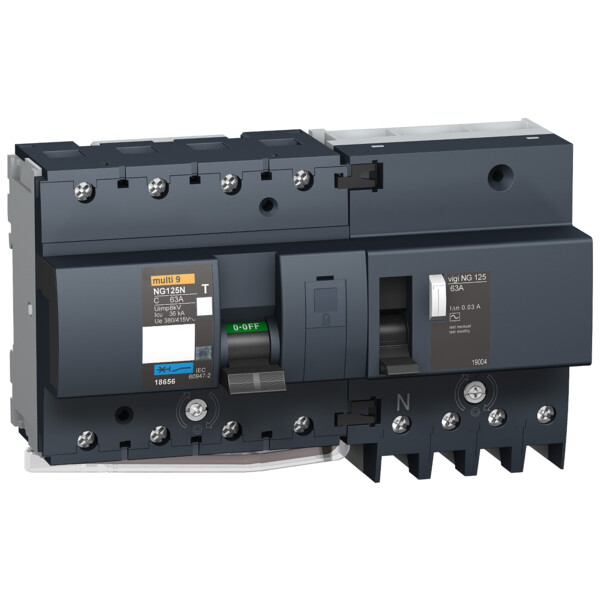 Schneider Electric Disjoncteur Modulaire Multi 9 Ng125N 4 Pôles 63 A Courbe C - Schneider Electric - 18656