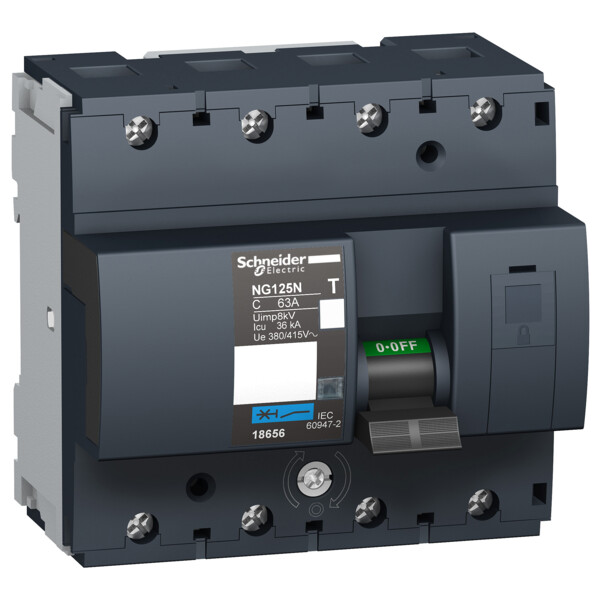 Schneider Electric Disjoncteur Modulaire Multi 9 Ng125N 4 Pôles 63 A Courbe C - Schneider Electric - 18656