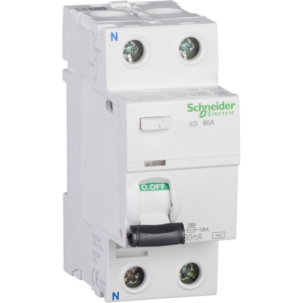 Acti9, iID interrupteur différentiel 2P 63A 100mA type AC - Schneider Electric - A9R12263