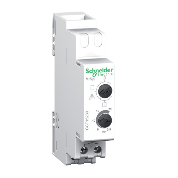 Minuterie 30 s à 20 min/1h Contact 16A 230 Vca Acti9 MINp – Fonction Télérupteur - Schneider Electric - CCT15233