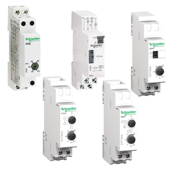 Schneider Electric Minuterie à Préavis D'Extinction Mint, 0,5 à 20 Mn, Fonction Télérupteur, Prodis - Schneider Electric - CCT15234