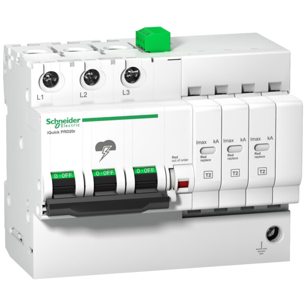Acti9, iQuick PRD40r parafoudre 3P avec report signalisation - Schneider Electric - A9L16293