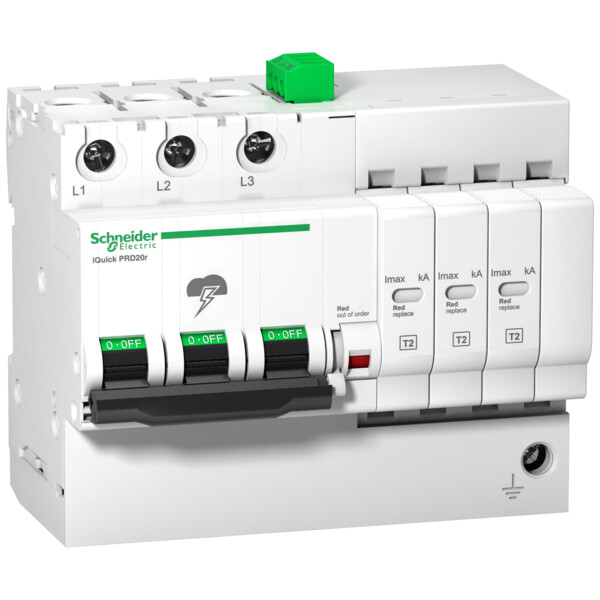 Acti9, iQuick PRD8r parafoudre 3P avec report signalisation - Schneider Electric - A9L16299
