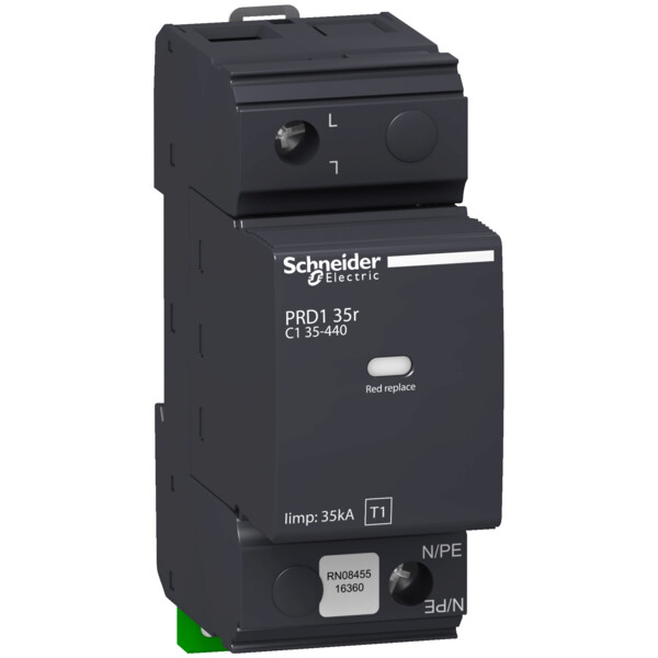 Acti9 parafoudre prd1 35r - debro type1 - 1p - 440v - report signalis - tt tn it - Schneider Electric - 16649