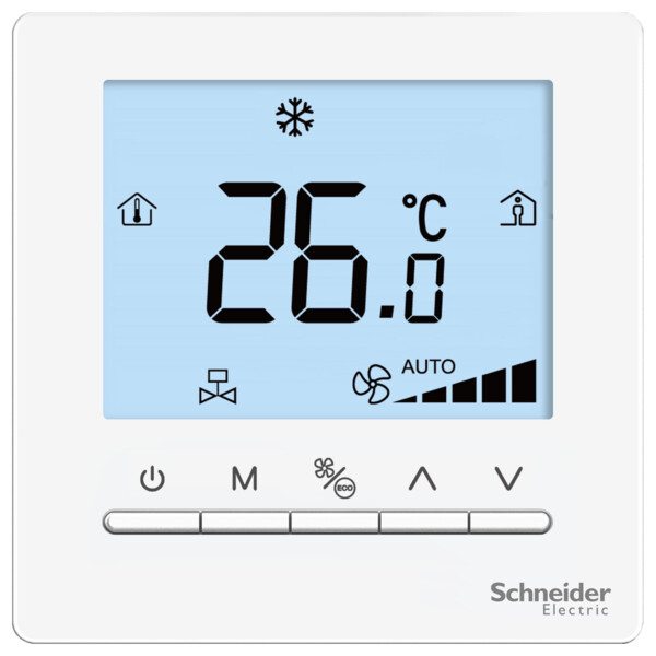 Easylogic thermostat 4 tubes - on/off - ventilateur 3 étages - 240vac - Schneider Electric - TC700-3A4LXX
