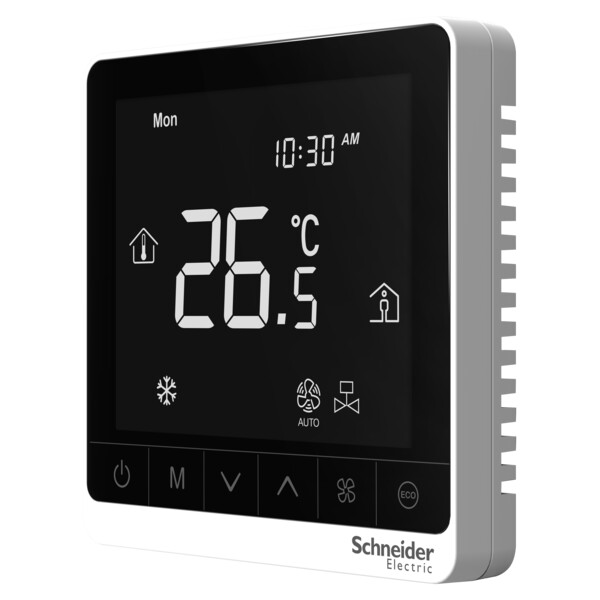 Bms - thermostat ventilo-convecteur 2 tubes - proportionnel - 24v - noir/blanc - Schneider Electric - TC907-3A2P-24