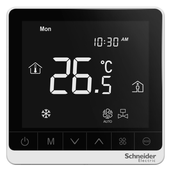 Bms - thermostat ventilo-convecteur 4 tubes - proportionnel - sonde - 240v - n/b - Schneider Electric - TC907-3A4DPSA