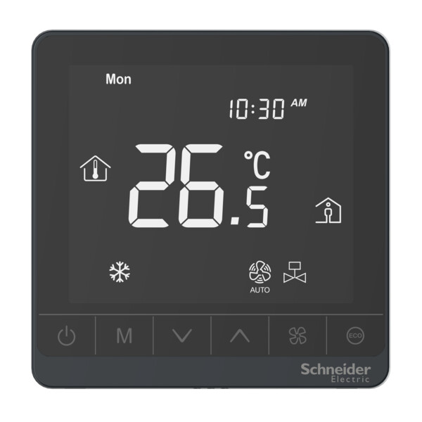 Spacelogic - thermostat tc907 ventiloconvect. - 240v - propor.-3 étages - delux - Schneider Electric - TC907-3A4PDPSAB